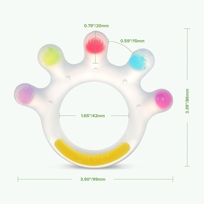 Haakaa Dinky Digits Palm Teether, Baby Teething Toys, Food Grade Silicone Teethers for Babies 0-6 Months/6-12 Months, BPA Free Teething Relief Baby Chew Toys
