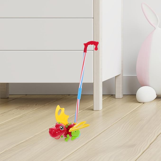 Wakauto Dinosaur-Themed Push Walker for Boys Learning to Walk with Safety and Use Push Pull Walking Enhancing Motor Skills and Coordination