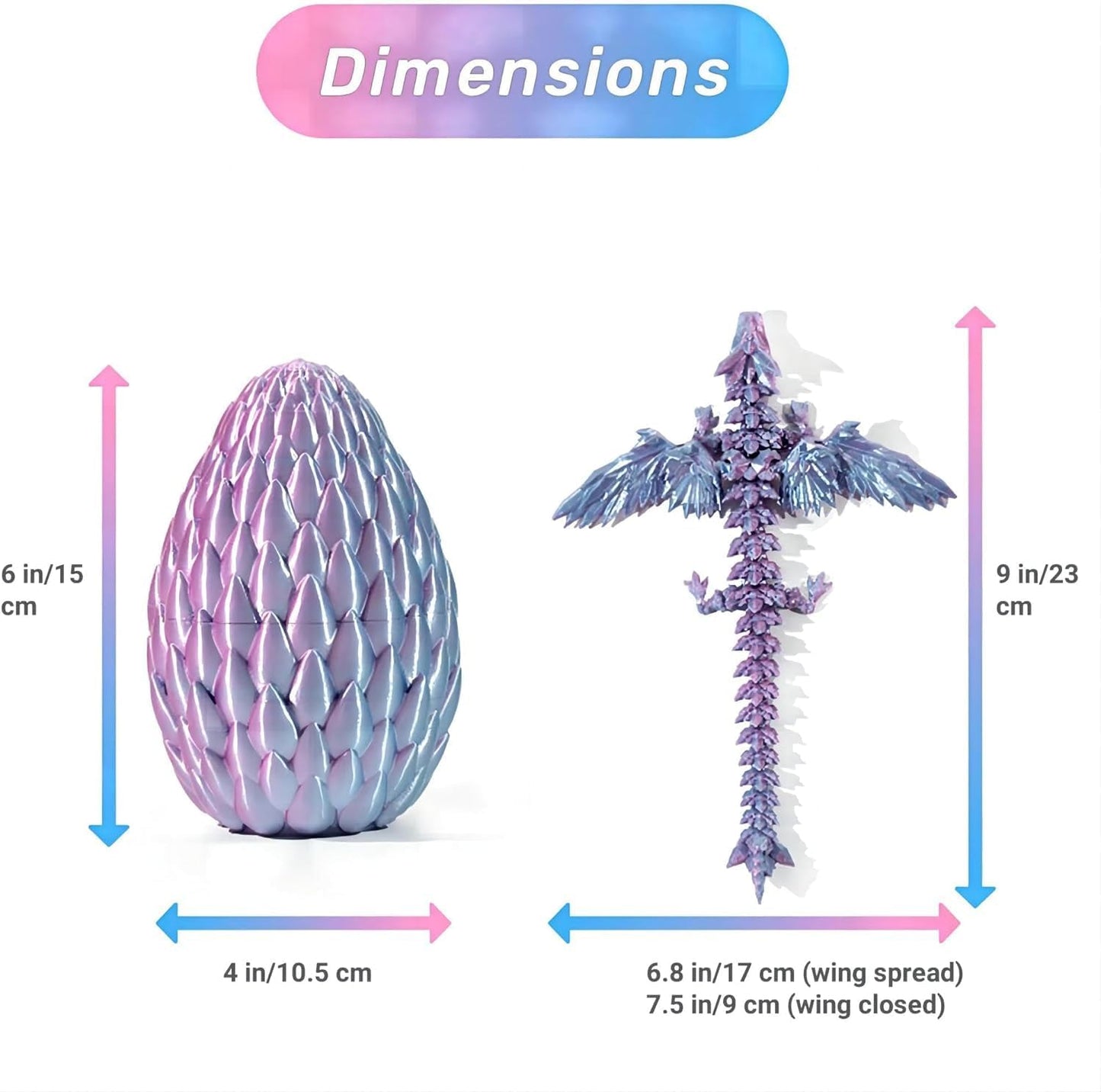 3D Printed Dragon Egg: Fun Dragon Egg Gift for Teen Son Girl,Home Office Decor Executive Desk Toys for Autism/ADHD, Red