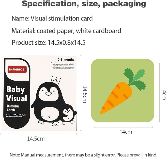 High Contrast Baby Flashcards, 96 Pcs Black White Colorful Visual Sensory Stimulation Learning Activity Card for Newborn Ages 0-3-6-12 Months, Brain Developmental Infant Toys Montessori Gift