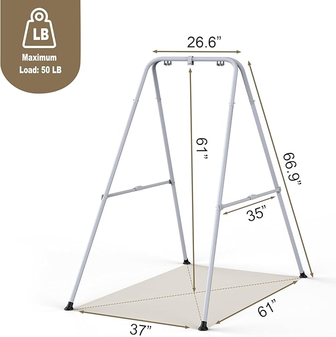 2 in 1 Baby Jumper with Swing - Indoor and Outdoor Use, Baby Jumpers and Bouncers, Toddler Swing with Foldable Stand(Black)