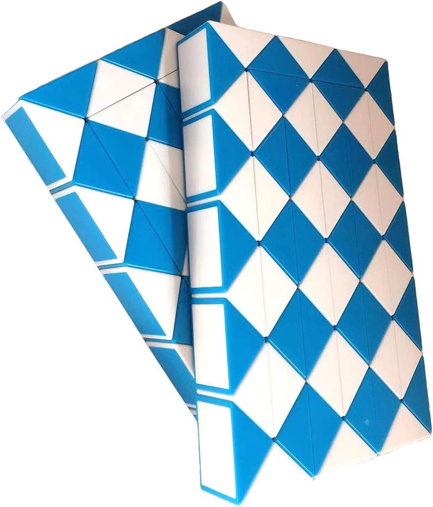 2 Pack Fidget Magic Snake Cube Puzzles Twist Ruler Speed Cubes Brain Teaser Game Toys for Kids Random Color (60 Block)