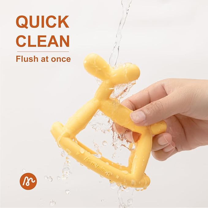 Teething Toys for Babies 0-6 Months, Jellydog Teethers for Babies 6-12 Months, Never Drop Food Grade Silicone Toddler Toys, Festivals Baby Basket Stuffers, Baby Boy Gifts, Cyan Blue