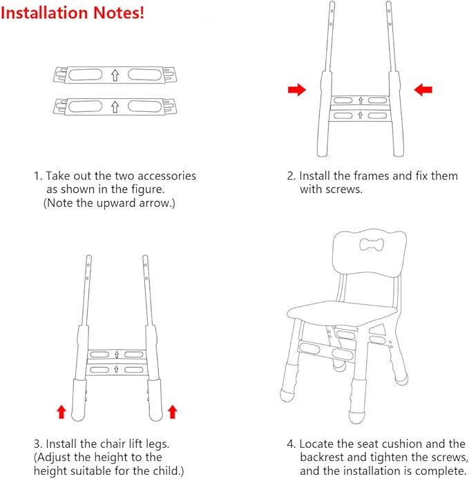 4 Piece Kids Chair Set 3 Levels Adjustable Stackable Kids Chairs Ideal for Playrooms, Schools, Daycares and Homes Washable and Easy to Clean Max Weight 220LB(Blue4-Piece Set)