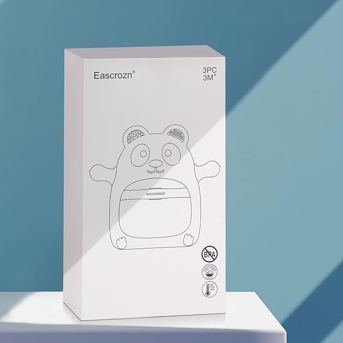 Baby Teething Toys for Infants 3+ Months Set of 3, Easy to Hold Silicone Teething Mitten with Soft Textures for Sensory Exploration and Teething Pain Relief, Baby Chew Toys for Sucking Needs