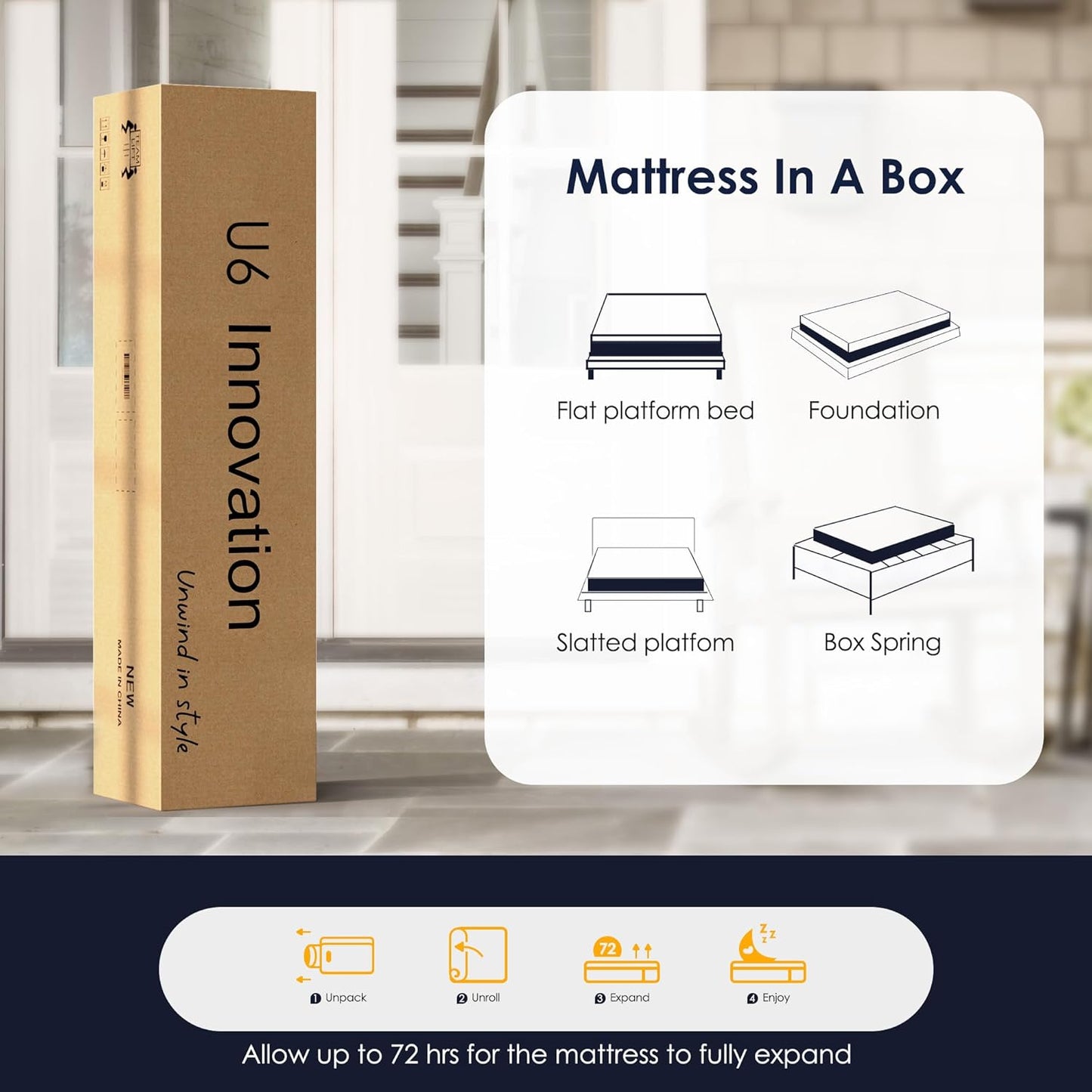 12 Inch Gel-Infused Memory Foam Mattress Queen Size,Medium Soft with Removable Washable Cover Cooling Gel Bed in a Box,CertiPUR-US Certified,60"X80"X12" Navy Blue