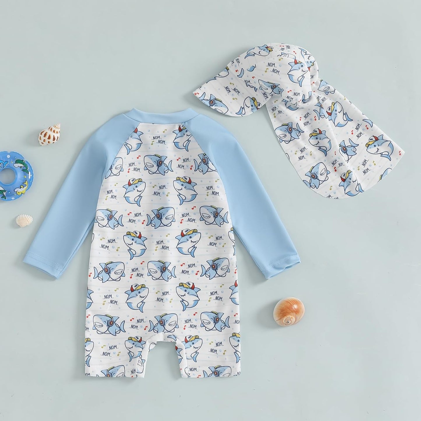 Hnyenmcko Baby/Toddler Boy Rash Guard Swimsuit Long Sleeve One Piece Zipper Swimwear Sunsuit Infant Bathing Suit Beachwear