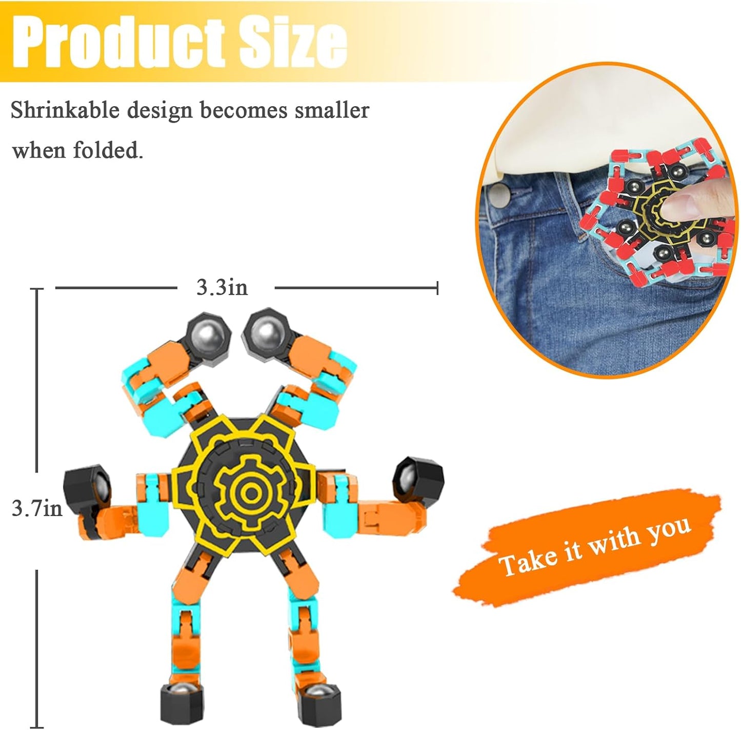 12 PCS Noctilucent Transformable High Speed Rotation Fidget Spinners Toys for Kids and Adults Stress Relief Fingertip Toys for Boys and Girls Fingertip Gyros for ADHD Autism for Kids