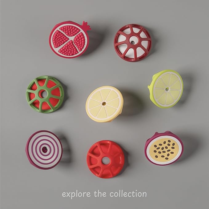 Passionfruit and Lime Silicone Teethers Baby Teething Toys, Newborn Essentials Must Haves, Easy-to-Hold Design Teething Ball Baby Essentials, BPA-Free