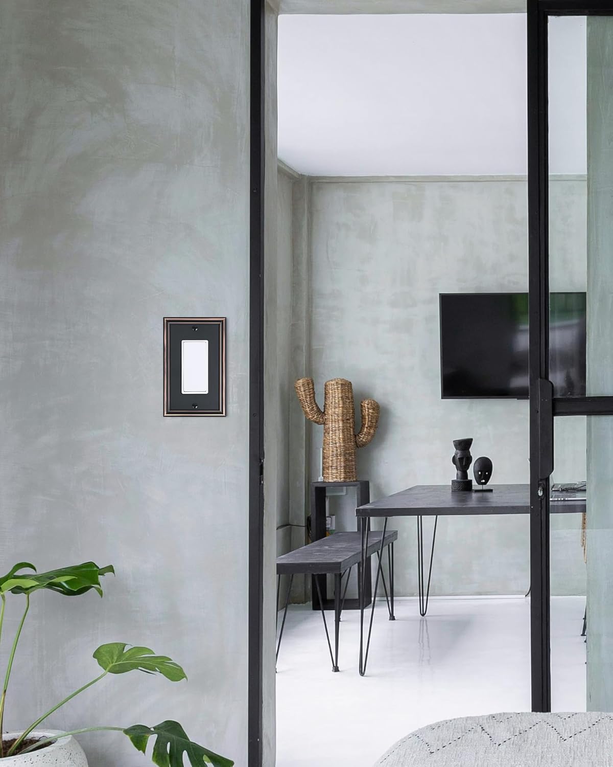 4-Pack Decorator Outlet Cover Plate, Aged Bronze Decorative Switch Plates and Outlet Covers, Durable Zinc Alloy Wall Plates for Electrical Outlets, Receptacle, GFCI Outlet, Dimmer Switch