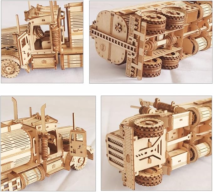 3D Wooden Puzzle - Wood Mechanical Tank Truck Model Kits - Coin Bank Crafts Model - Wooden STEM DIY Brain Teaser Puzzles, 3D Puzzle for Birthday Adults & Teens