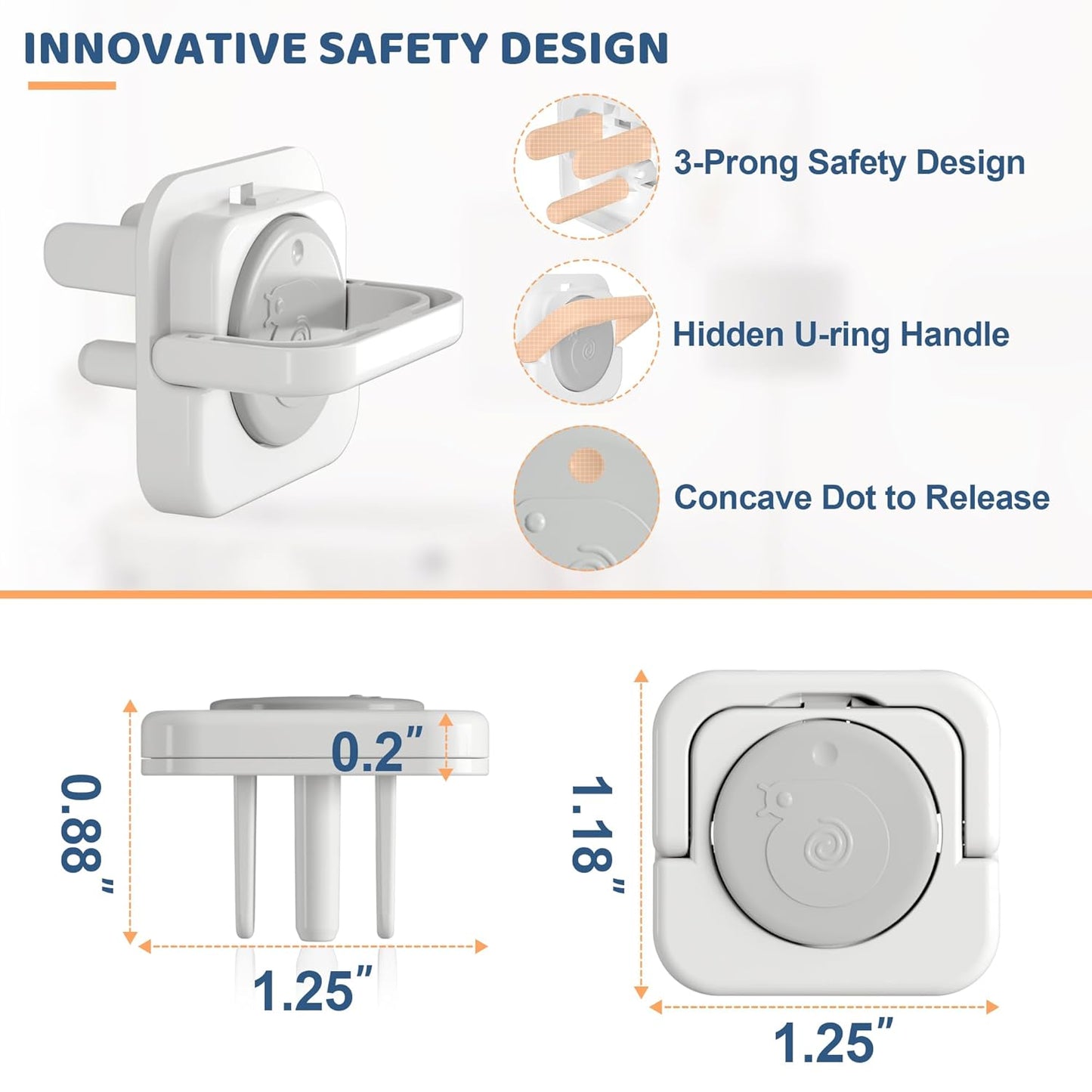 45 Pack Baby Proofing Outlet Covers, Baby Proof Plug Covers with Hidden Pull Handle for Child Safety, Electric Socket Covers, Plug Protectors to Prevent Power Shock(Grey)