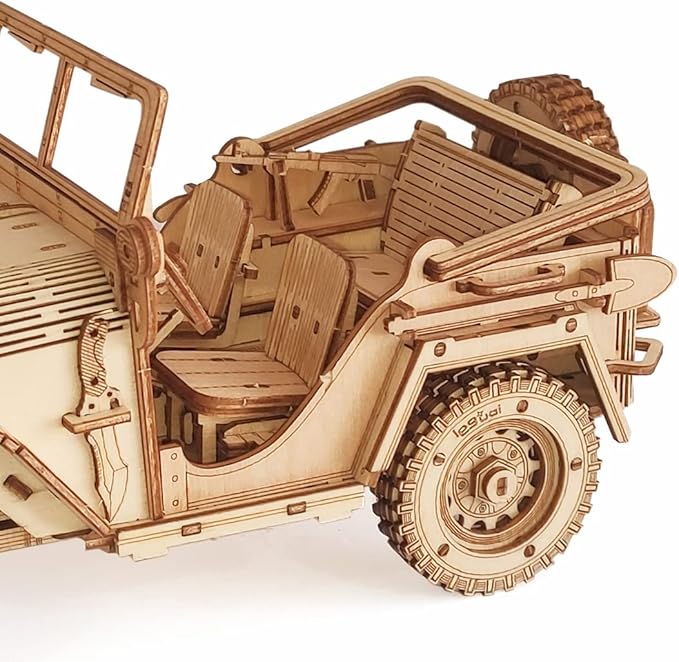 3D Wooden Puzzle - Wood Crafts Mechanical Off-Road Vehicle Building Model Kits - Wooden STEM DIY Brain Teaser Puzzle - Off-Road Vehicle 3D Puzzle Birthday Gifts Christmas