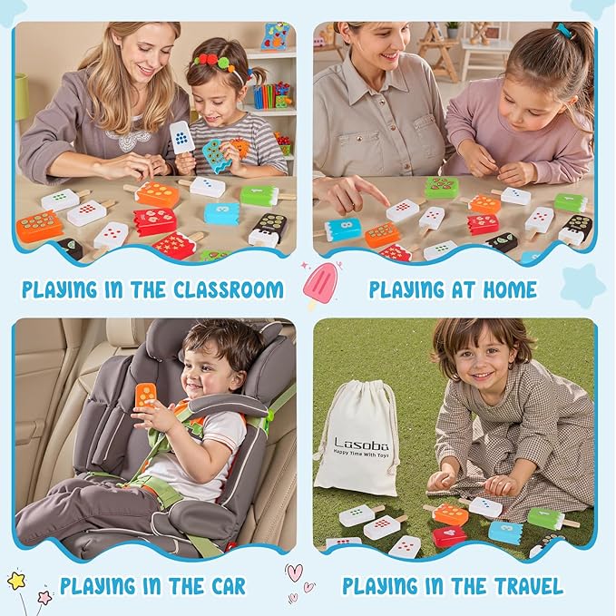 1-10 Number Matching Ice Cream Toy - 20 Pcs, Fun Number Toys for Kids, Toddler Number Learning Toys, Preschool Learning Activities, Montessori Toys Gift for 3+ Year Old Kids