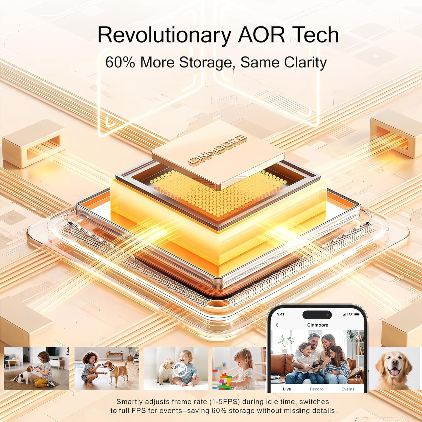 3K Pet/Dog Camera Indoor w/Phone App, No Monthly Fee 64GB Local Storage & AI Tracking Face ID, 2.4/5GHz WiFi Cameras for Home Security Baby Monitor, Pan/Tilt, 2-Way Talk