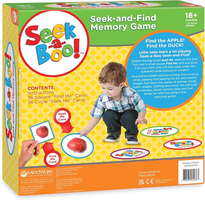 MindWare Seek-a-Boo Seek and Find Memory Game and Toddler Flash Cards Matching Game
