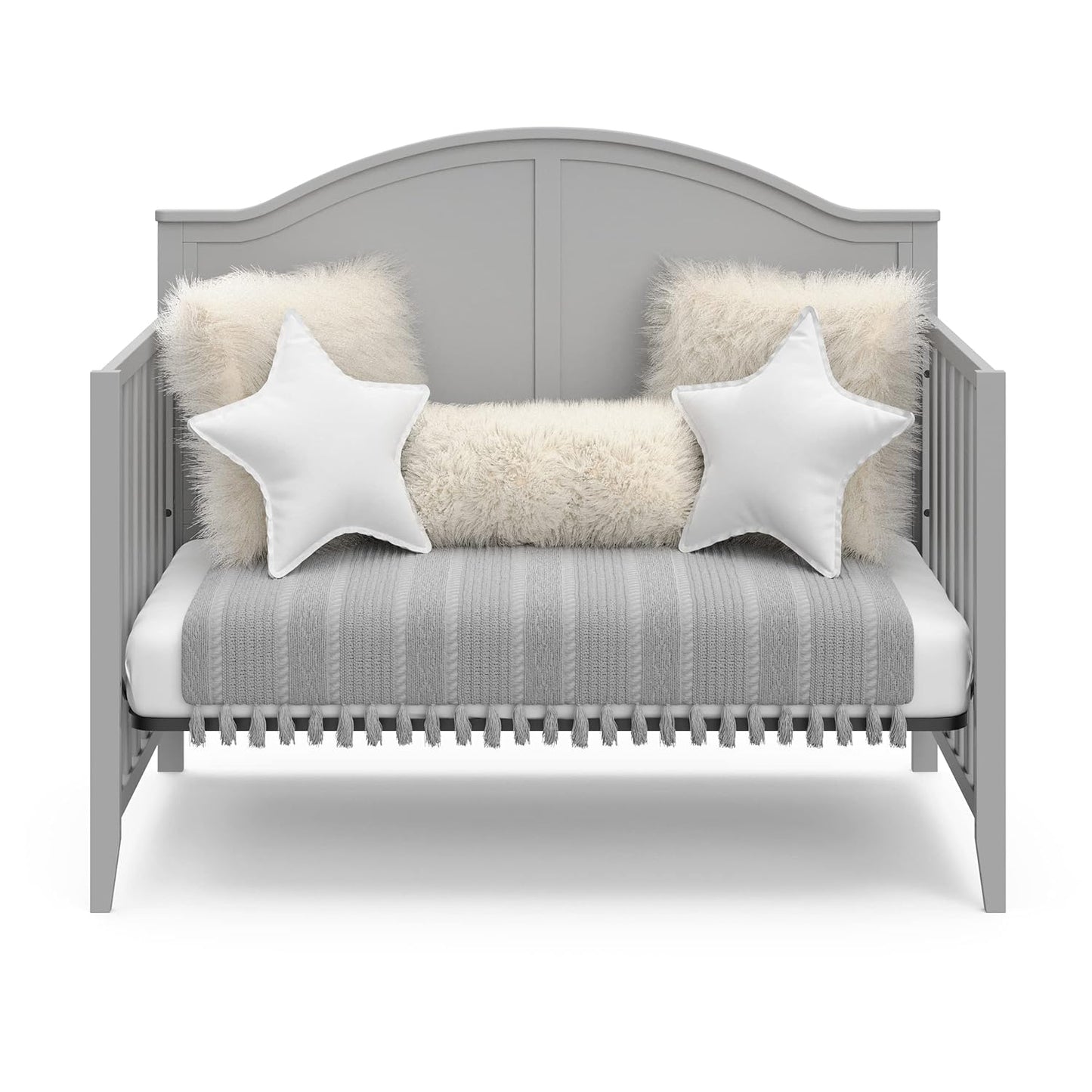 Graco Wilfred Crib and Mattress Nursery Essentials Pack (Pebble Gray) – GREENGUARD Gold Certified Baby Crib & Crib Mattress, Cribs with Mattress Included, Convertible Crib, Baby Mattresses for Crib