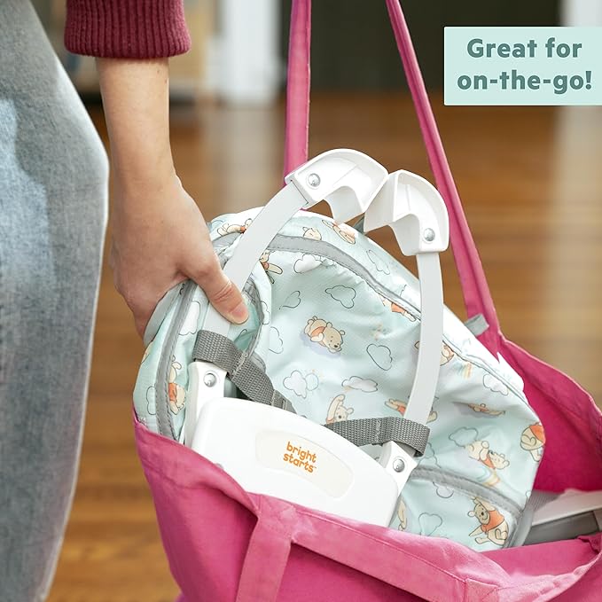 Bright Starts Disney Baby Winnie The Pooh Activity Door Jumper, Once Upon a Bounce, Toy Bar, Melodies & Vibrations, Newborn+