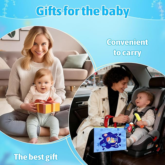 Montessori Toys for 1 Year Old Boys Girls – 22 in 1 Cloth Fishing Game with Stacking Cups, Color Sorting & Number Counting Learning Toys, Birthday for Toddlers 1-3