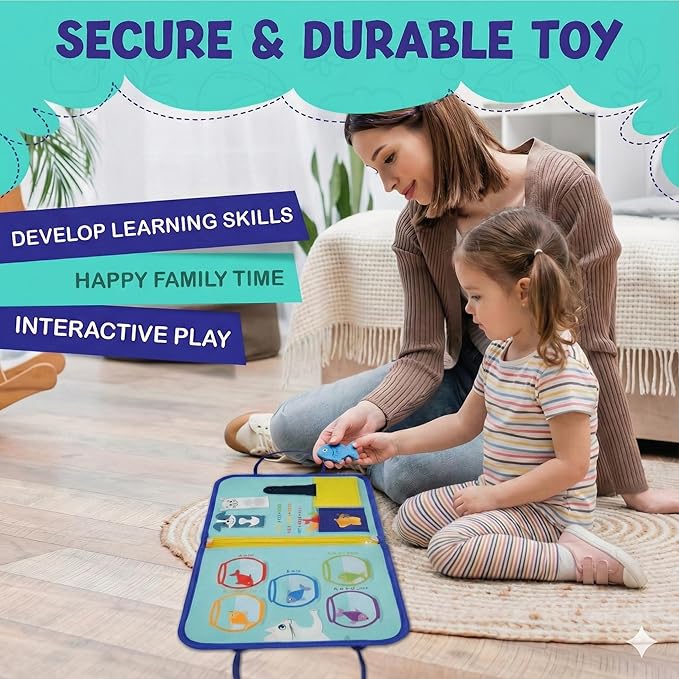 Montessori Busy Board Book for Toddlers 2-5 - Sensory Travel Toy for Airplane & Car Activities - Educational Quiet Book with Emotions, Numbers & Colors - Speech Therapy & Autism Learning Gift