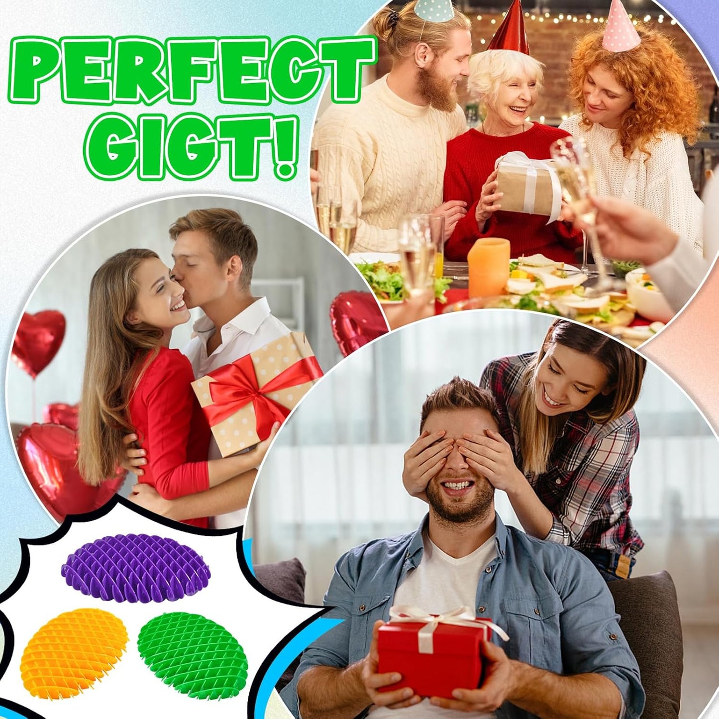 3 PCS Fidget Worm Toy Large Size, Release Anxiety Toy, Sensory Toys, High Elastic Plastic Material Gift for Kids Adults with Autism