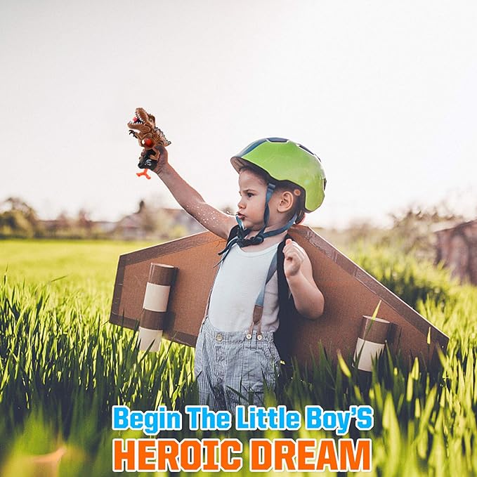 2 Pack Dinosaur Gun Toys for Toddlers Boys 3 4 5 6 7 Year Old Birthday Gifts Valentines Easter Christmas Stocking Stuffers, Small Dino Blaster Shooting Game with Soft Foam Darts Compatible with Nerf