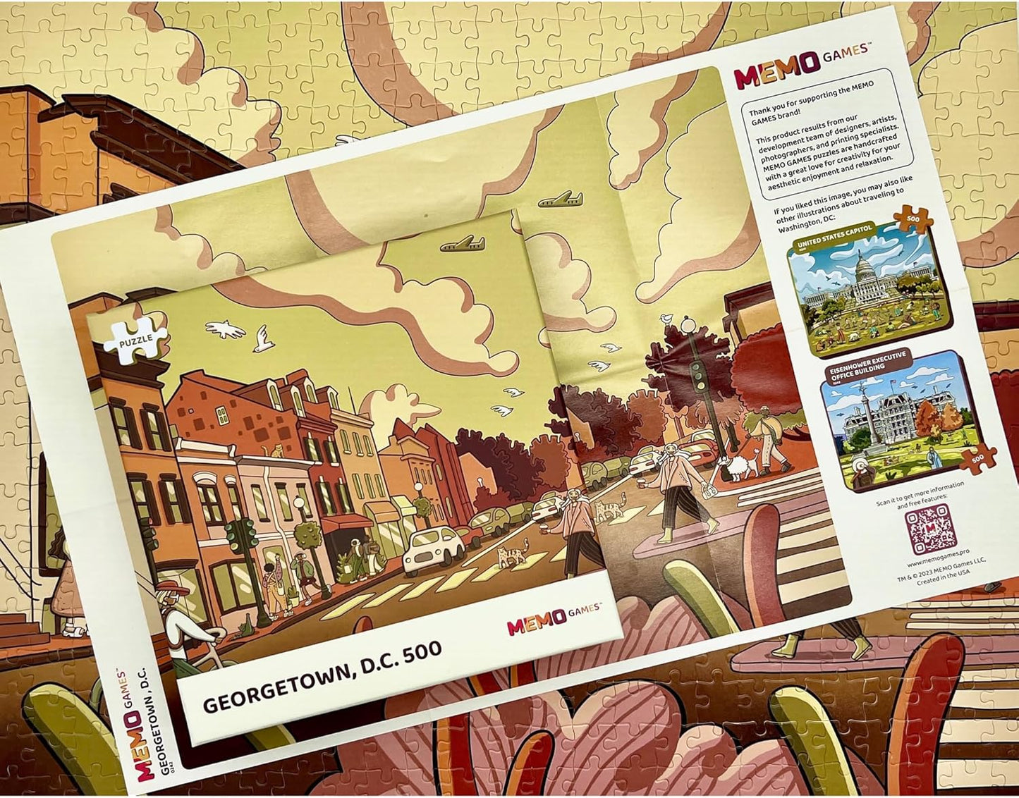 500 Piece Jigsaw Puzzle – Georgetown – Washington, D.C. – 15.8 x 19.7 inches – Premium Quality Printed Cardboard – Numbered Pieces – Suitable for Ages 14+