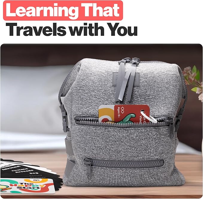 Happy Start High Contrast Baby Cards for Newborns - Black & White Cards, Water-Resistant, BPA-Free, Portable Educational Flashcards for Visual Stimulation, Award-Winning, Ages 0+ (English)