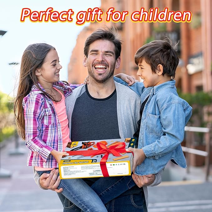 Skirtoy Toy Chainsaw for Kids, Family Day Games Pretend Play Series Kids Tool Set, Outdoor Electronic Chainsaw Toy Tool Set, STEM Preschool Toddler Tool Set, Thanksgiving