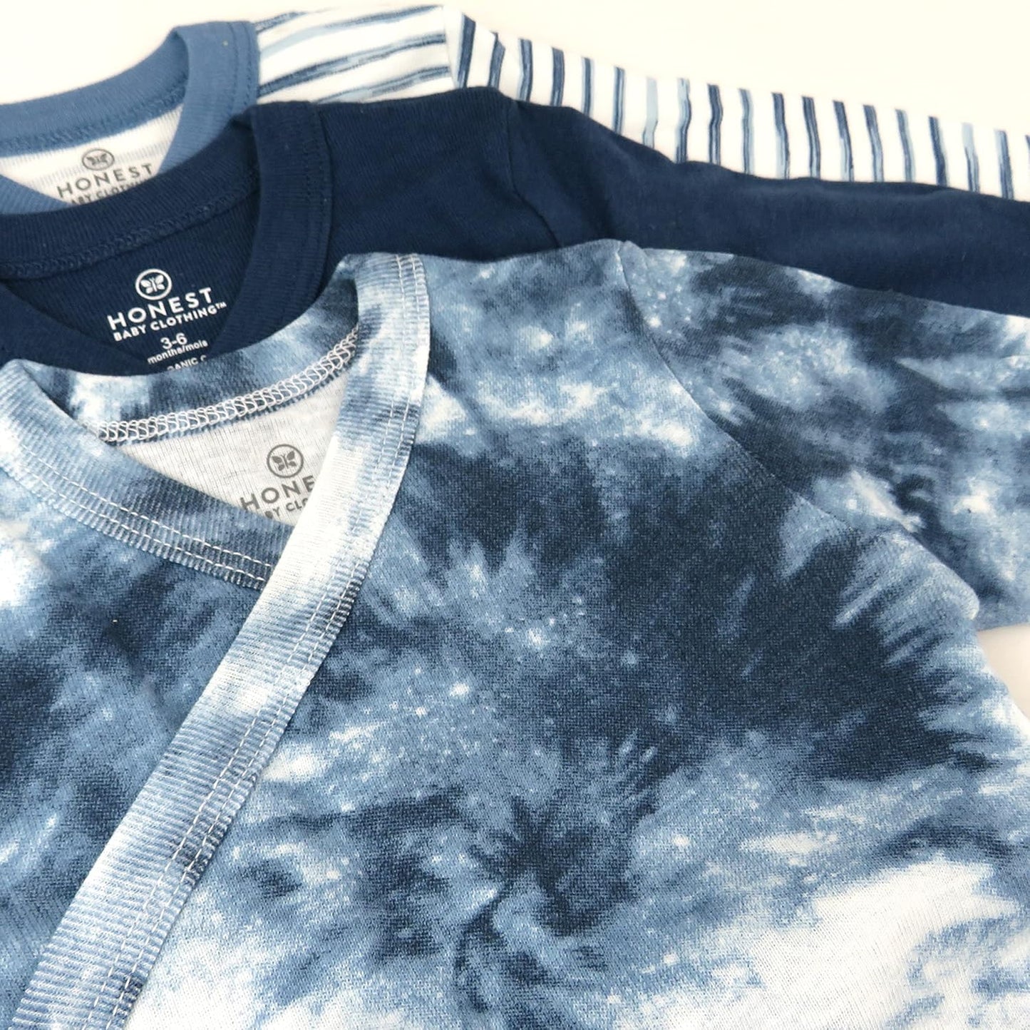 HonestBaby unisex-baby 3-pack Long Sleeve Side-snap Kimono Bodysuits Organic Cotton for Infant Baby Boys, Girls, Unisex