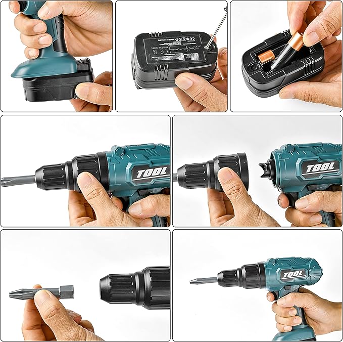 Toy Choi's Toy Drill Set for Kids - Electric Pretend Play Tool with Realistic Sound & Action, Construction Toy Tools for Ages 3-5 with Toddler Drill Screw Set (Green)