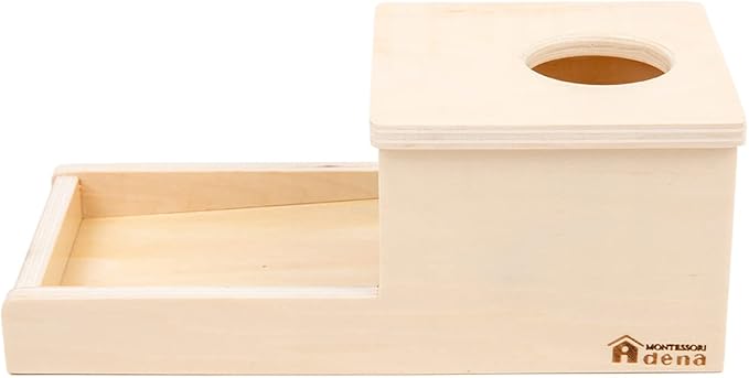 Adena Montessori Wooden Toy for 6-12 Month Baby 3 Balls with Tray, Object Permanence Box Colorful Learning Education Toy for Toddler Kid 1-2 Year Old, Preschool Developmental Girl and Boy Gift