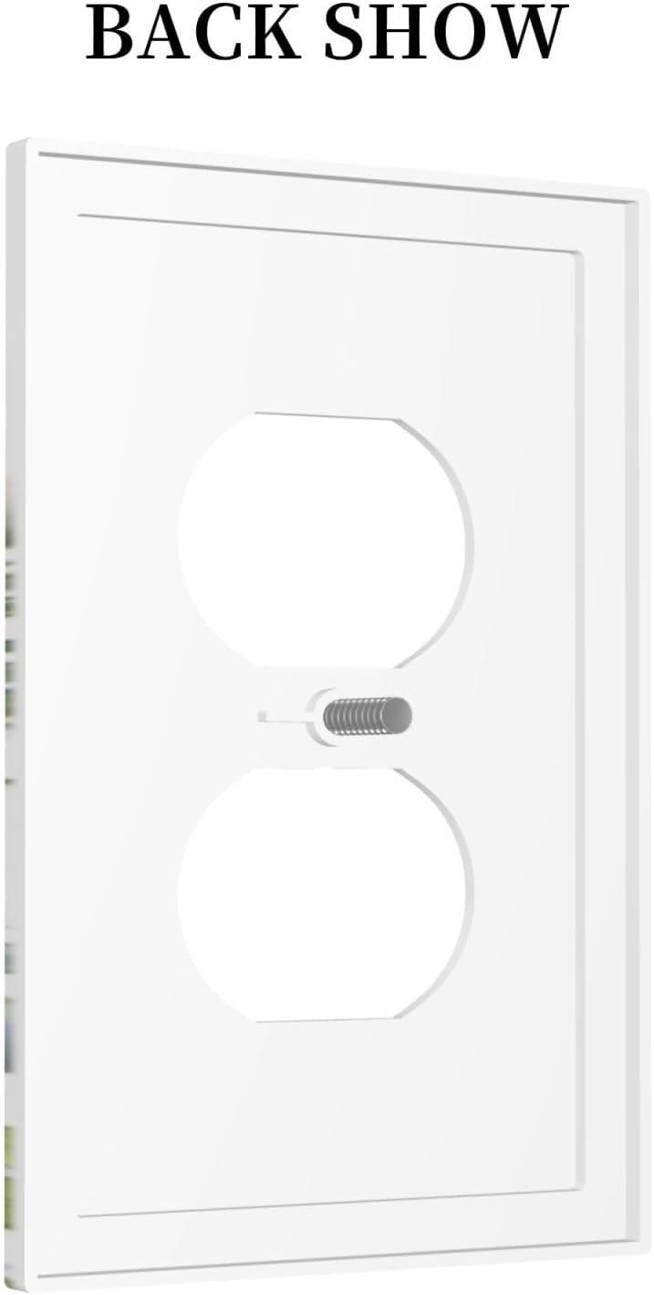 Green Eucalyptus Leaf Plant Herbs Springnature Outlet Covers 1 Gang Duplex Light Switch Cover Decorative Switch Plates Electrical Receptacle Faceplate Wall Plate for Bed Room Living Room Decor