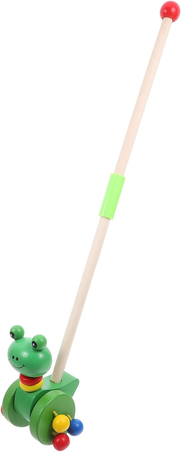 HANABASS Cartoon Animal Walker Push Cart for Learning to Walk with Removable Pole Girl and Boy Walking Aid Safe and Fun Early Development