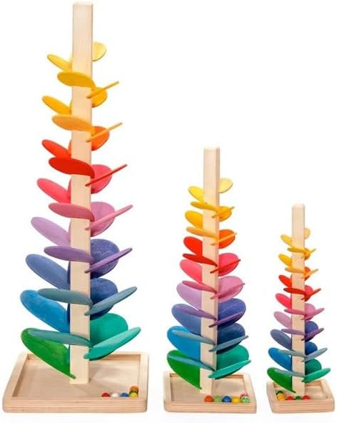 Wooden Marble Run Music Tree |Montessori Educational Ball Drop Toy for Kids Ages 4-8 |Marble Runs for Kids with Musical Track &Color Sorting |Natural Waldorf Wooden Toys Gift for Boys & Girls