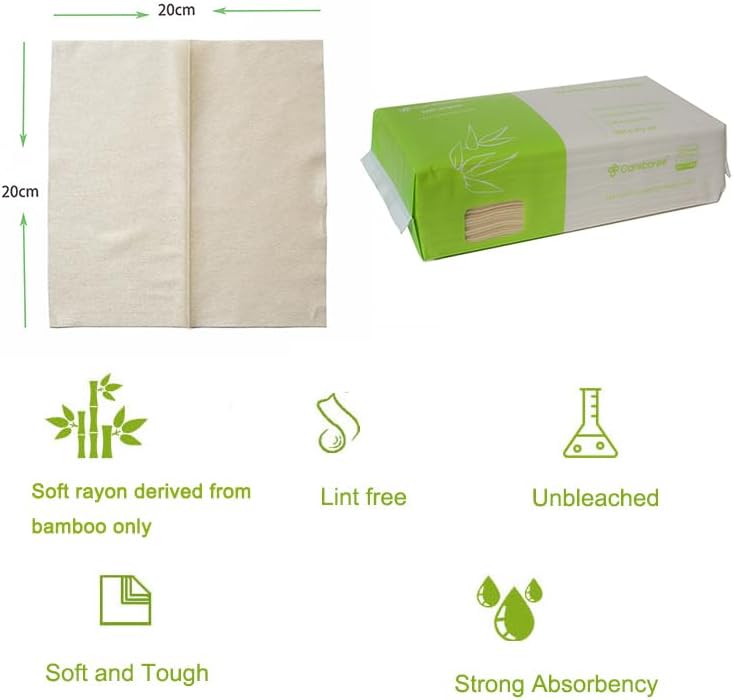 300 Count Careboree Unbleached Baby Dry Wipes Dry Unscented Multi-Purpose Cotton Tissue