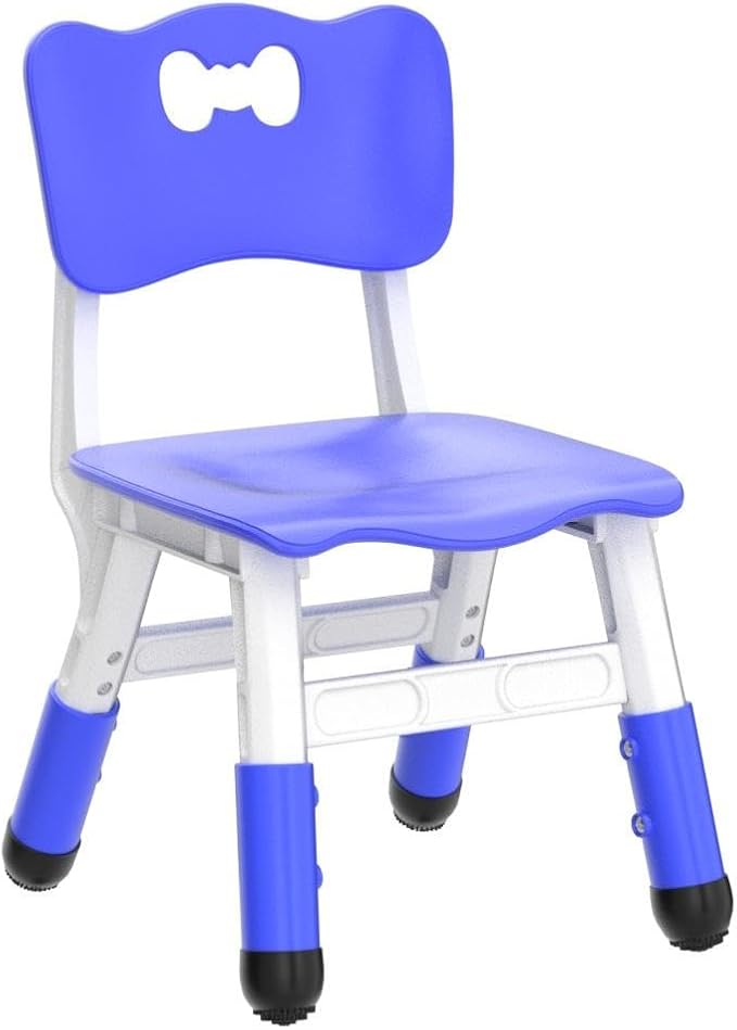 4 Piece Kids Chair Set 3 Levels Adjustable Stackable Kids Chairs Ideal for Playrooms, Schools, Daycares and Homes Washable and Easy to Clean Max Weight 220LB(Navy Blue4piece Set)