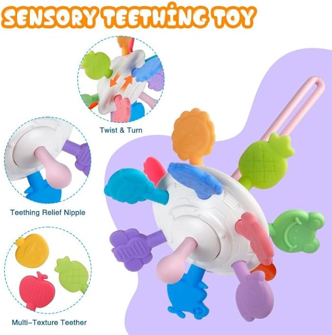 4-in-1 Baby Toys Montessori Soft Stacking Blocks for Babies, Infants Teething Toys, Sensory Balls and Educational Learning Set for Toddlers (Boys & Girls)