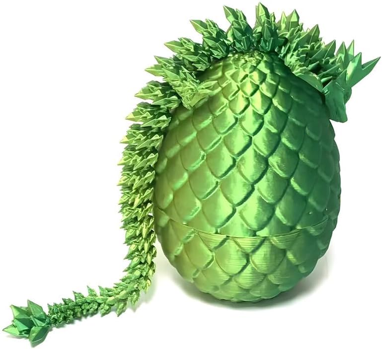 3D Printed Dragon Egg, 12inch Dragon Fidget Toys with Wings Easter Basket Stuffers Executive Desk Toys Crystal Dragon for Autism/ADHD Home Office Decor