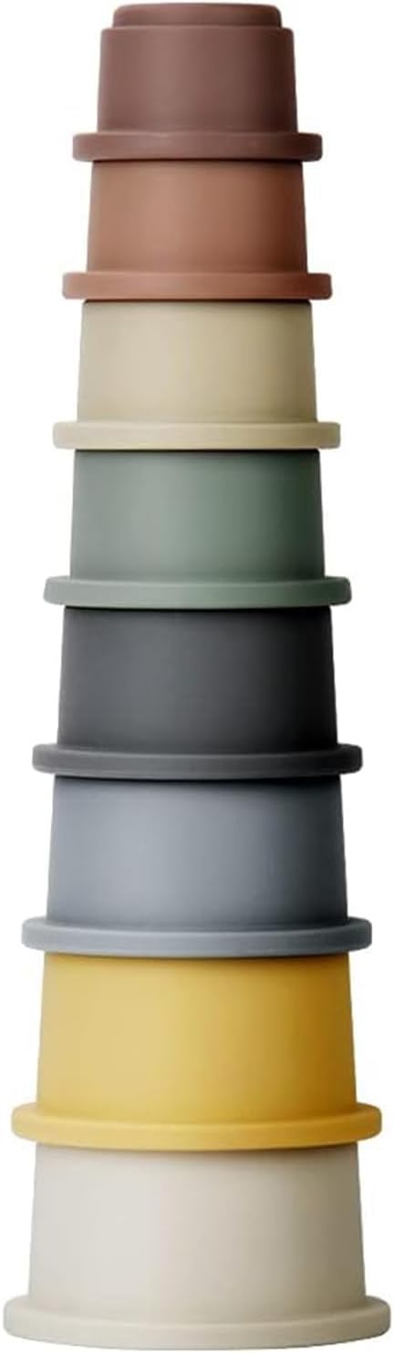 Mini Tudou 8 Pcs Stacking Cup Toys, Nesting Cups Toy, Baby Bathing Toy & Building Toy for Early Educational Develop Montessori Toy for 6 Month+ Boys & Girls