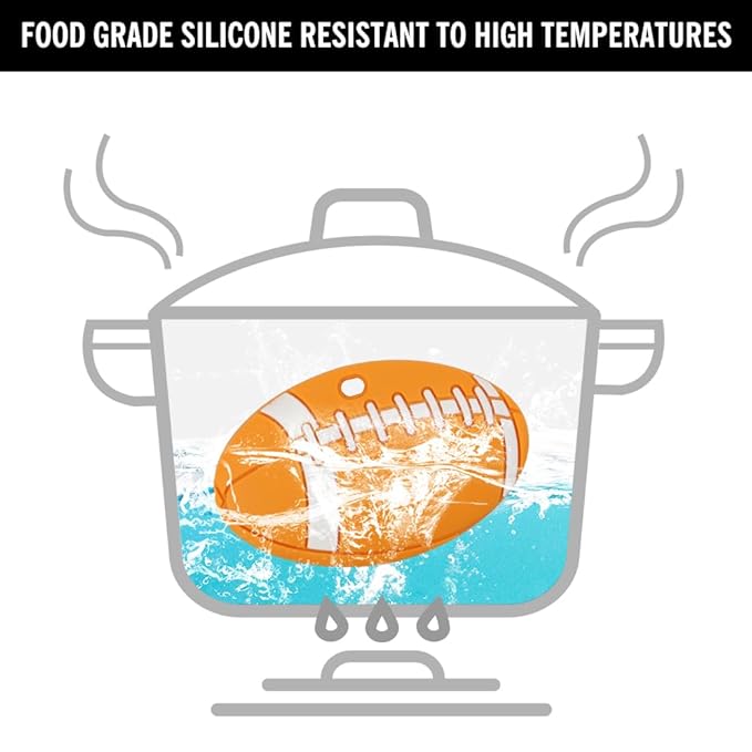 Baby Sports Ball Teething Toys,Food Grade Silicone Teether with One-Piece Pacifier Clip Holder,Shower Gift,Teething Pain Relief for 3 Months+ Boy and Girl,BPA Free,Freezer Safe. (American Football)