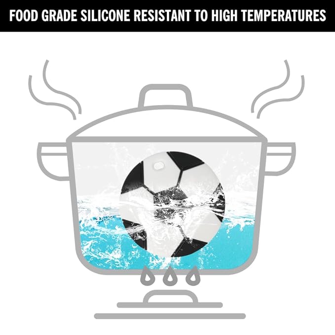 Baby Sports Ball Teething Toys,Food Grade Silicone Teether with One-Piece Pacifier Clip Holder,Shower Gift,Teething Pain Relief for 3 Months+ Boy and Girl,BPA Free,Freezer Safe. (Soccer)