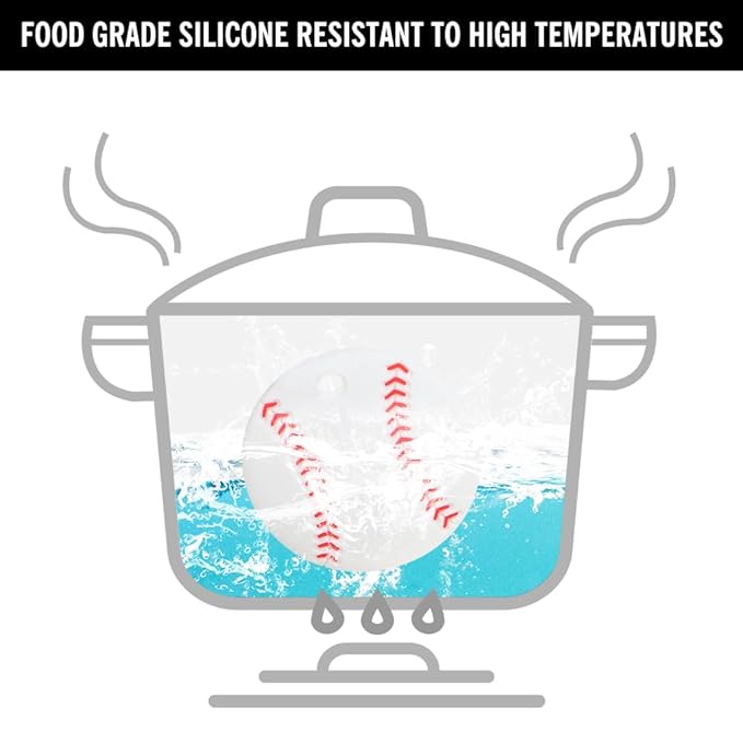 Baby Sports Ball Teething Toys,Food Grade Silicone Teether with One-Piece Pacifier Clip Holder,Shower Gift,Teething Pain Relief for 3 Months+ Boy and Girl,BPA Free,Freezer Safe. (Baseball)