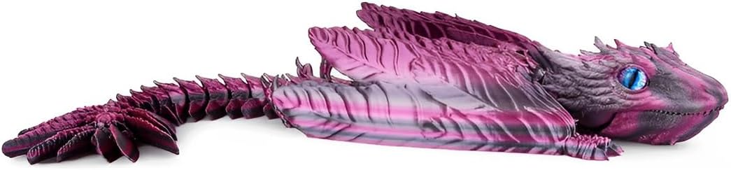 3D Printed Dragon, Feathered Wyvern Dragon, Articulated Dragon, Fidget Dragon Toys for Adult, Home Office Decor Executive Desk Toy