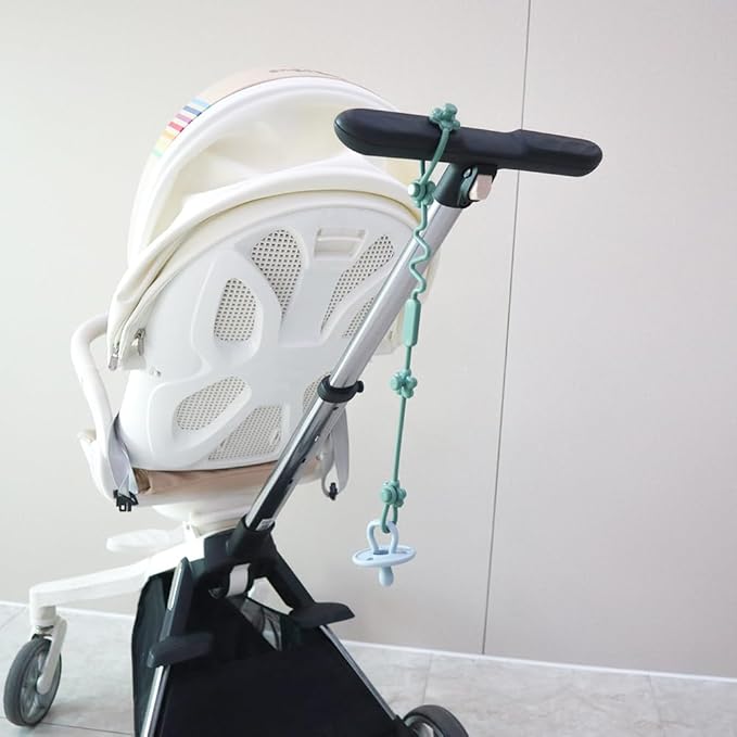 3Pcs Baby Silicone Teether Toy Set - Food-Grade Silicone Teething Relief Toys,Wooden Ring Teether Cute Bear Toy and Toy Straps for Babies 3-12 Months(Pink)