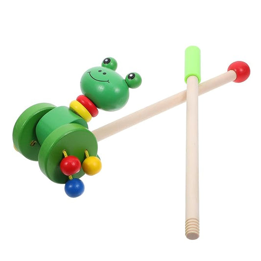 Vaguelly Push Walker Cart for Safe Walking Aid with Cartoon Amphibian Motif Lightweight Portable for Months Boys and Learning to Walk