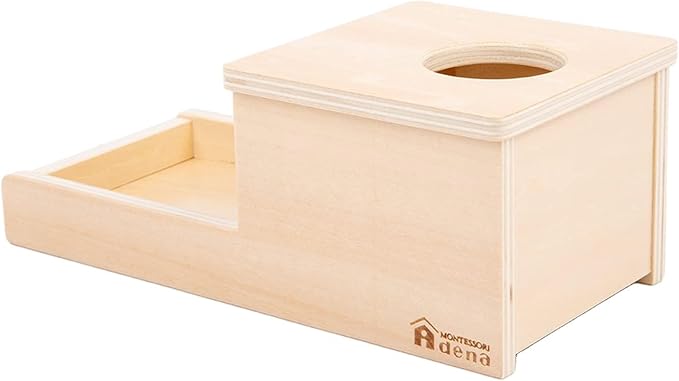 Adena Montessori Object Permanence Box with Tray Three Balls Montessori Toys for 6-12 Months Baby 1 Year Old Infant Toddler Typical