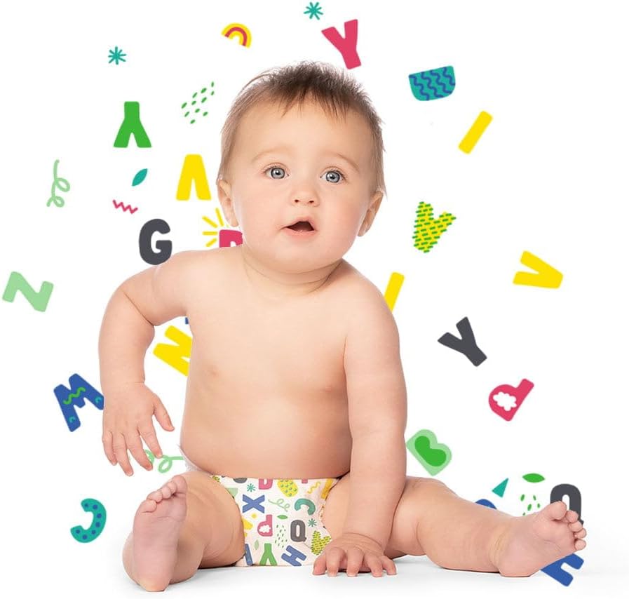 Hello Bello Premium Baby Diapers Size 1, 32 Count of Disposable, Extra-Absorbent, Hypoallergenic Baby Diapers with Snug and Comfort Fit, Alphabet Soup