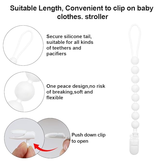 Baby Food Grade Silicone Teether Toy with Pacifier Clip Holder,Teething Toys Gift Set for 3 Months+ Boys and Girls,Freezer Safe,BPA Free. (Cow)