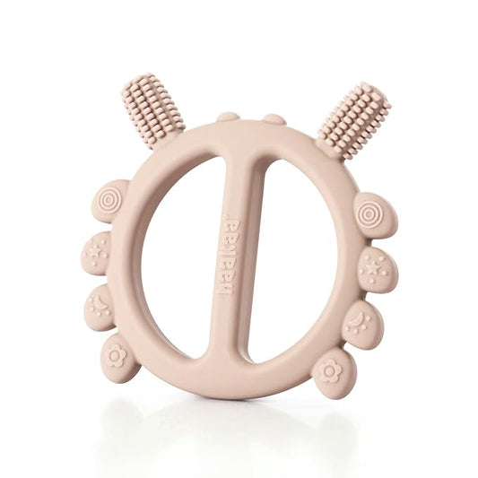 Haakaa Silicone Crab Baby Teether,Teething Toys,360°Baby Toothbrush Head for Infant Self-Brushing Training,Food-Grade Silicone,Blush